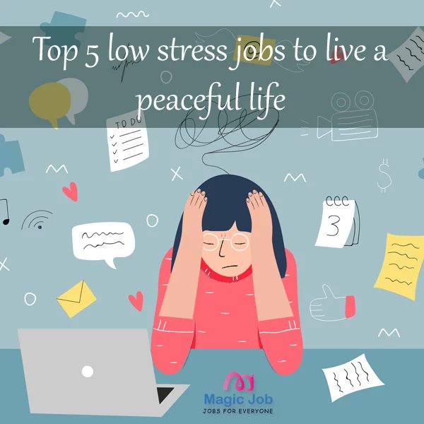 Top 5 low stress jobs to live a peaceful life. | Magic Job image